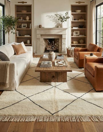 6' 2 x 10' 3 Hand Knotted Moroccan Wool Rug