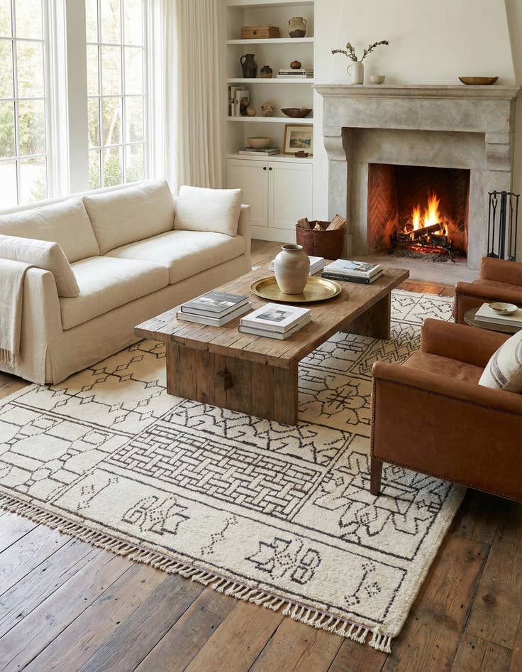 Detail image of 8' 9 x 12' 7  Hand Knotted Moroccan Wool Rug