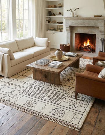 8' 9 x 12' 7 Hand Knotted Moroccan Wool Rug