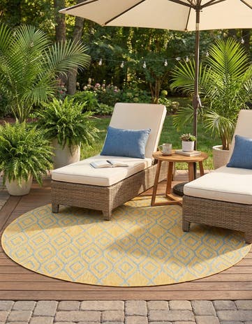 6' 7 x 6' 7 Easy-Clean Jill Zarin Turks and Caicos Indoor / Outdoor Round Rug