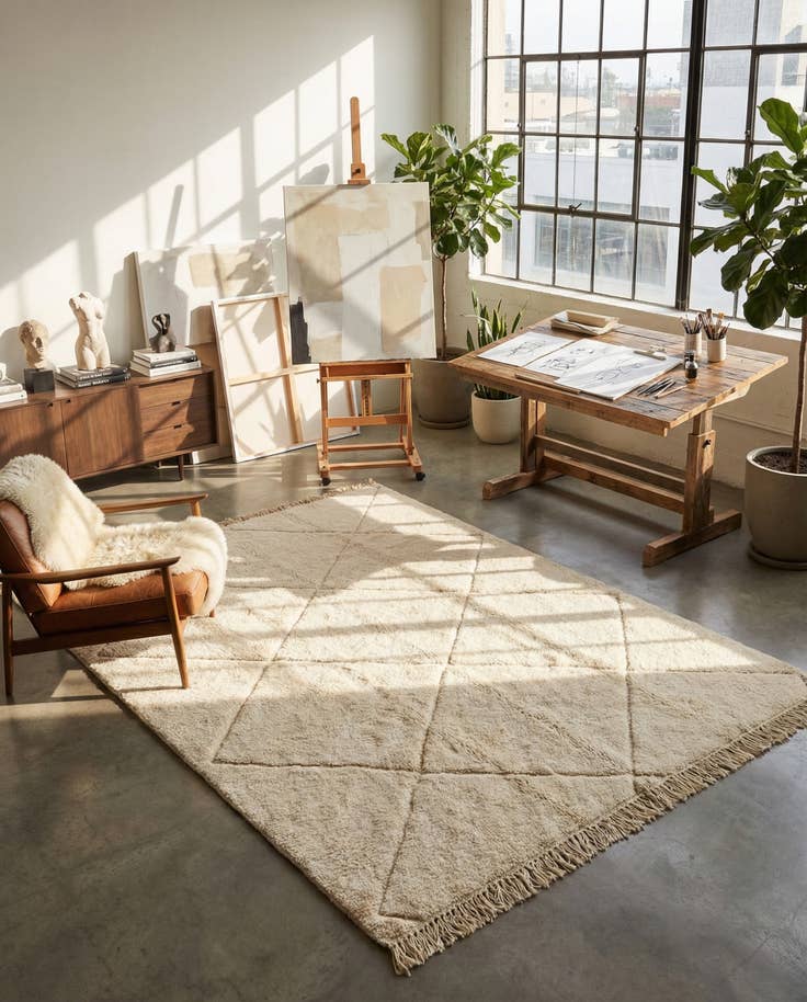 Detail image of 6' 6 x 9' 6 Berber Rug