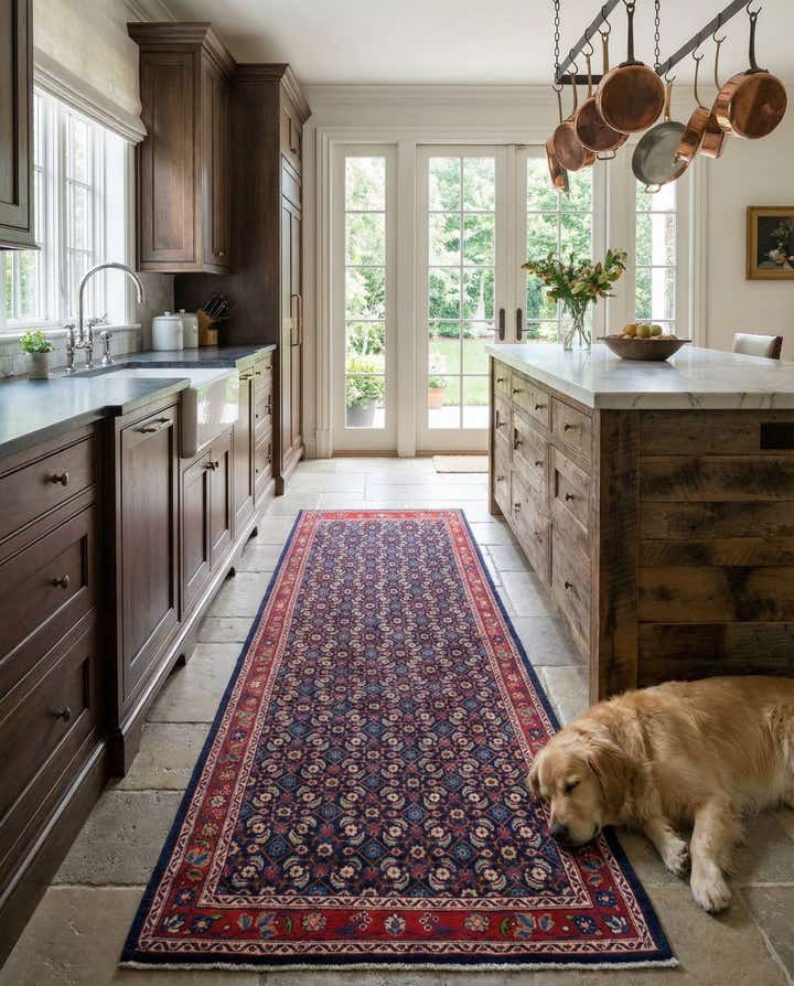 4' 6 x 10' 3 Hand Knotted Farahan Persian Wool Runner Rug