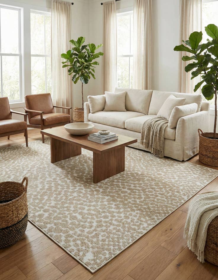 Detail image of  7' 10 x 7' 10  Washable Safari Indoor / Outdoor Square Rug