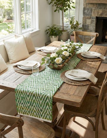 1' 2 x 8' Hand Woven Chindi Chevron Table Runner Rug