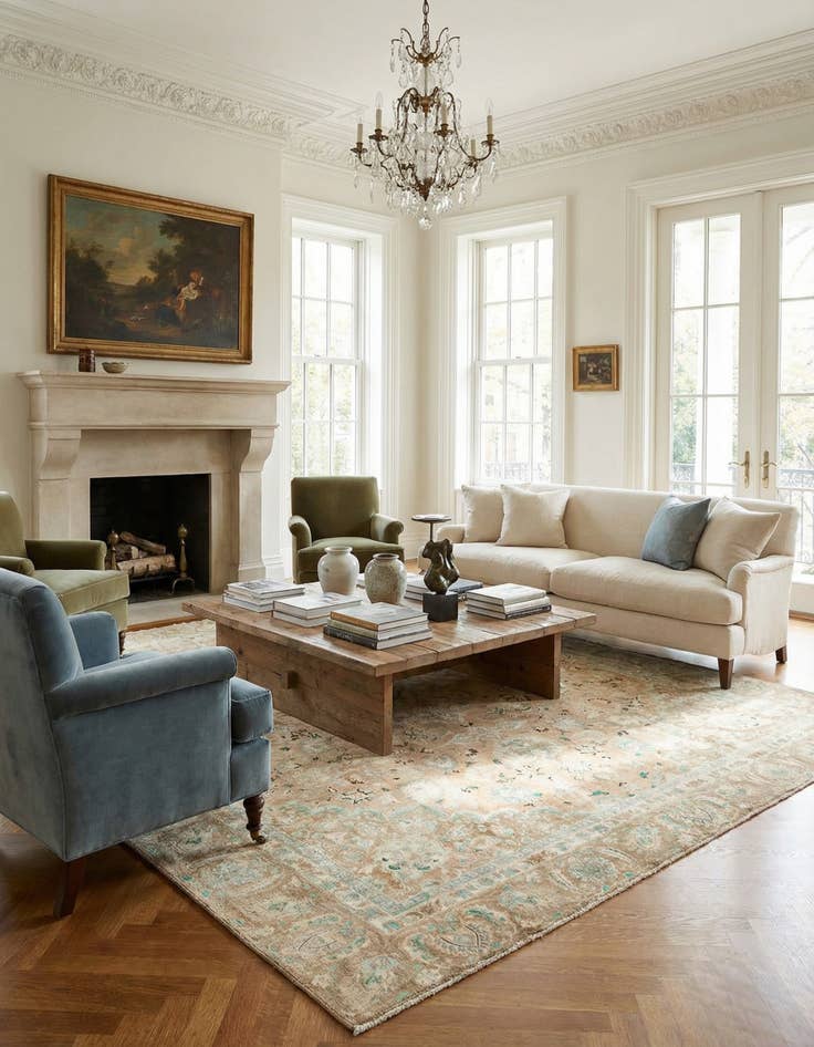 Detail image of 8' 9 x 12' 3  Hand Knotted Ultra Vintage Persian Wool Rug