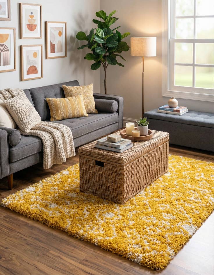 Detail image of 7' 10 x 7' 10 Moroccan Trellis Shag Square Rug