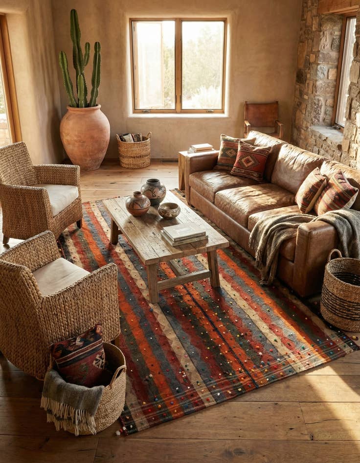 Detail image of 4' 9 x 9' 3 Jajim Rug