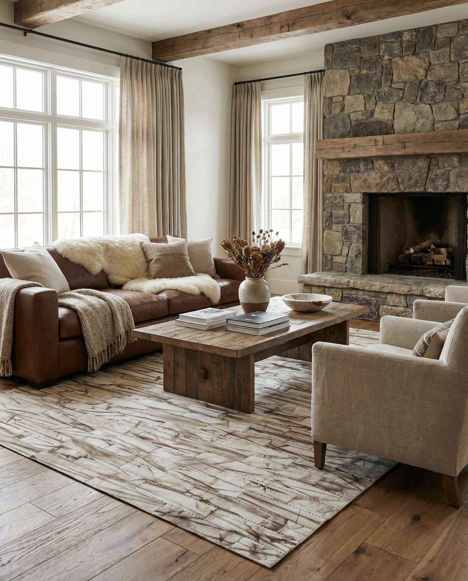 5' x 8' 1 Cowhide - Patchwork Rug