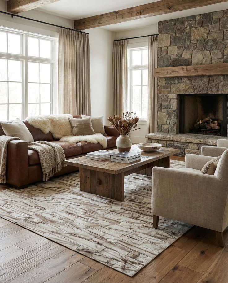 Detail image of 5' x 8' 1 Cowhide - Patchwork Rug