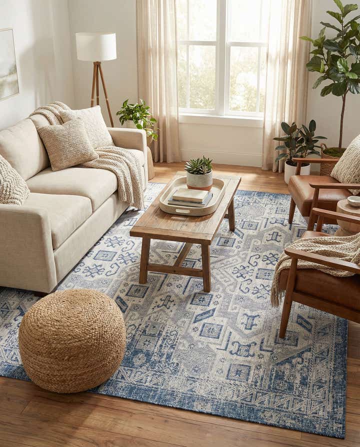 7' 10 x 7' 10 Easy-Clean Aztec Indoor / Outdoor Square Rug