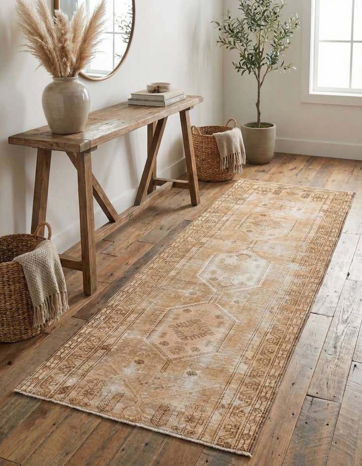 Detail image of 3' 4 x 9' 1 Hand Knotted Ultra Vintage Persian Wool Runner Rug