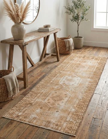 3' 4 x 9' 1 Hand Knotted Ultra Vintage Persian Wool Runner Rug