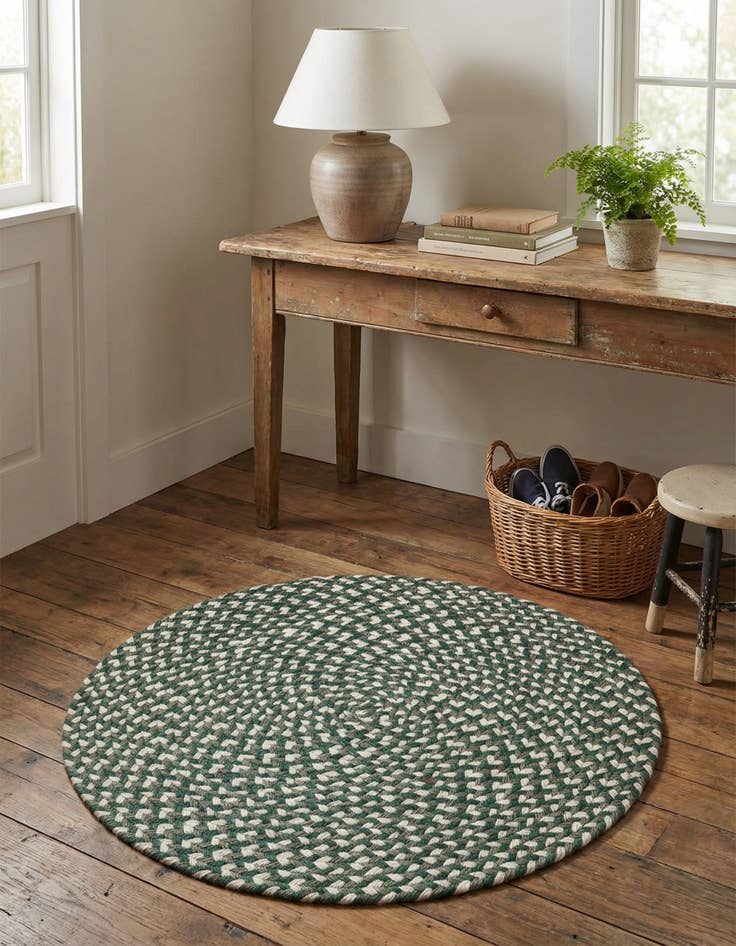 Detail image of 2' x 2'  Hand Tweed Braided Jute Round Rug