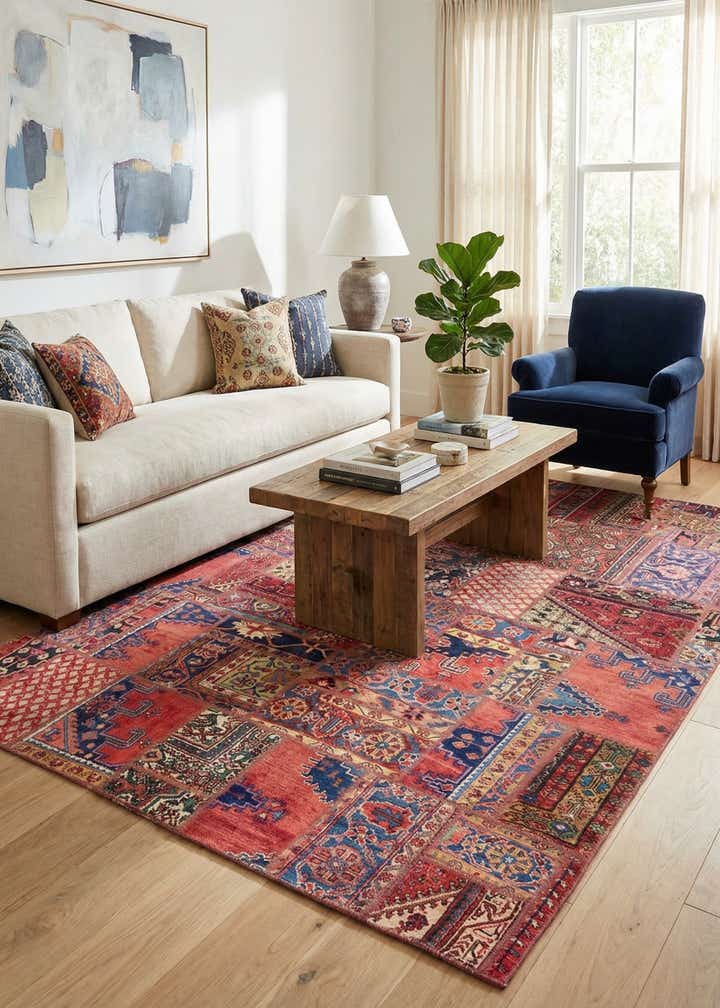 6' 5 x 9' Hand Knotted Ultra Vintage Persian Wool Rug