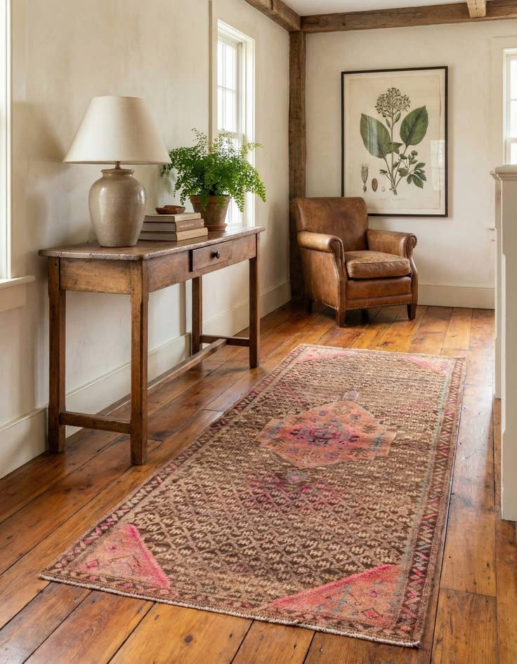 Detail image of 3' 9 x 8' 1  Hand Knotted Ultra Vintage Persian Wool Runner Rug