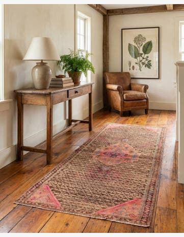 3' 9 x 8' 1 Hand Knotted Ultra Vintage Persian Wool Runner Rug