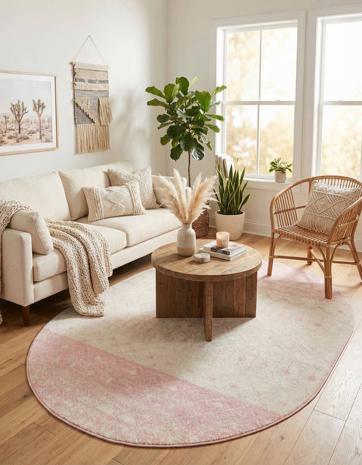 Detail image of 7' 10 x 10' Moroccan Trellis Oval Rug