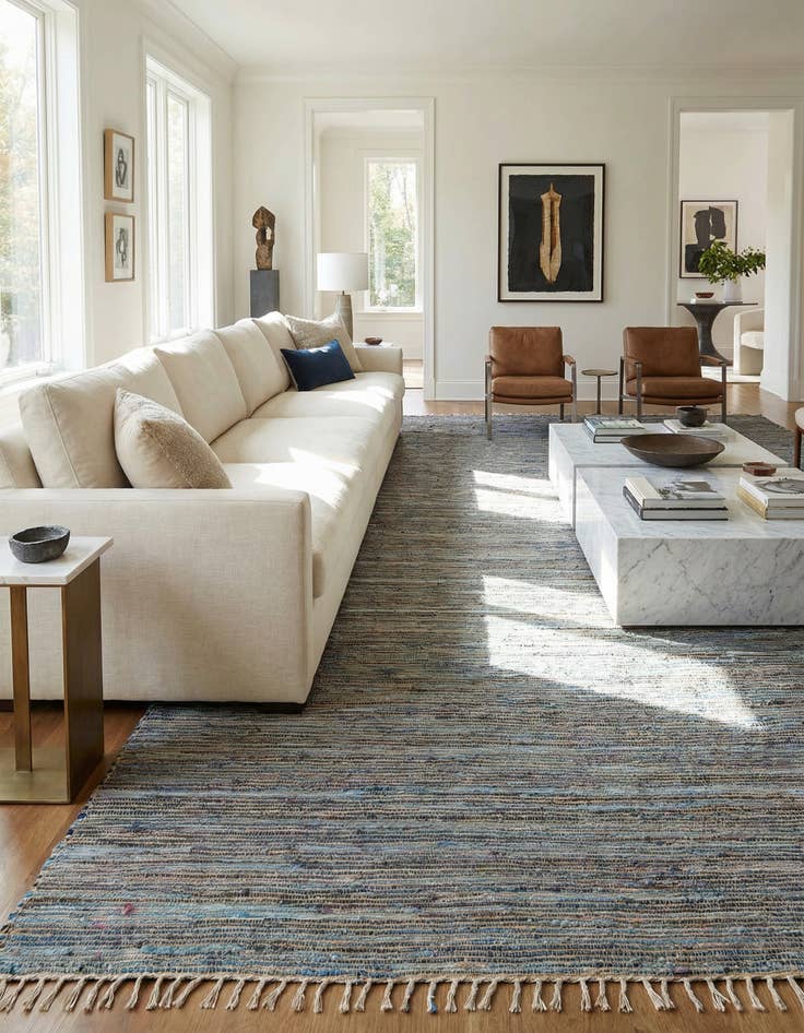 Detail image of 10' x 14' 1  Hand Woven Chindi Jute Rug