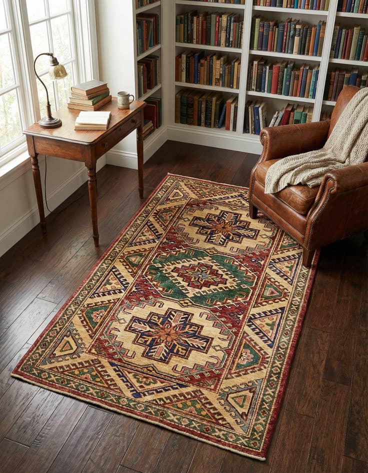 Detail image of 3' x 4' 10 Hand Knotted Kazak Rug