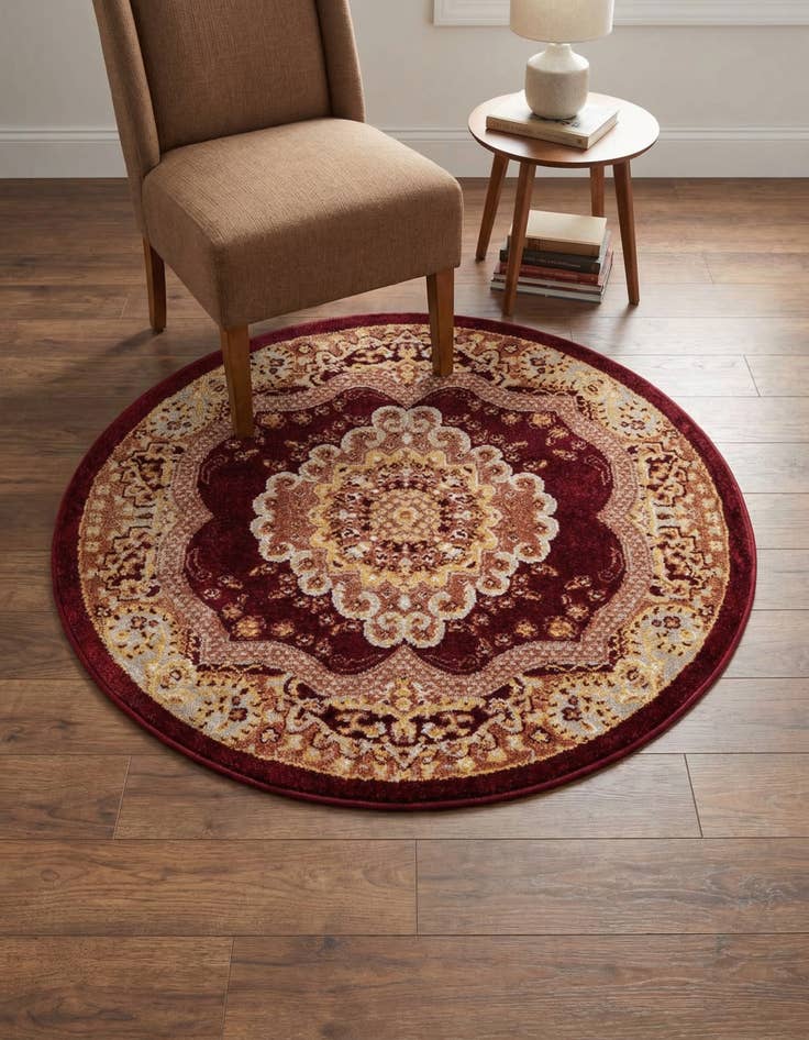 Detail image of 3' 3 x 3' 3 Kamala Washable Round Rug