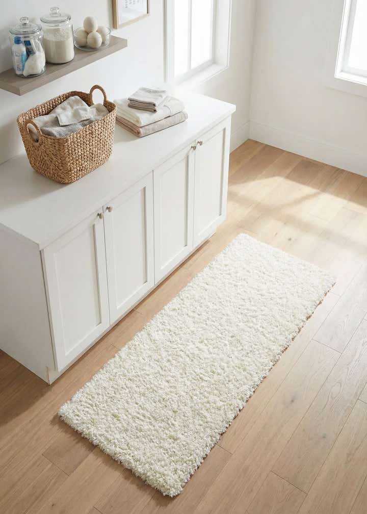 2' x 4' Solid Shag Runner Rug
