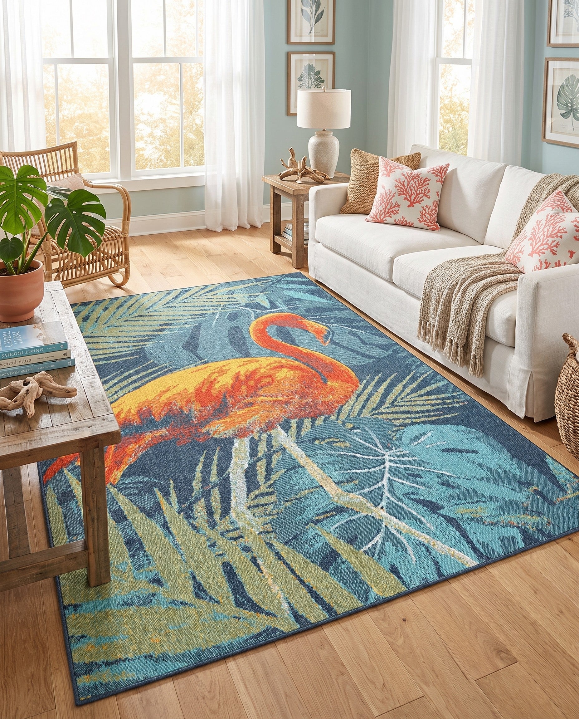 7' x 10' Easy-Clean Coastal Indoor / Outdoor Rug