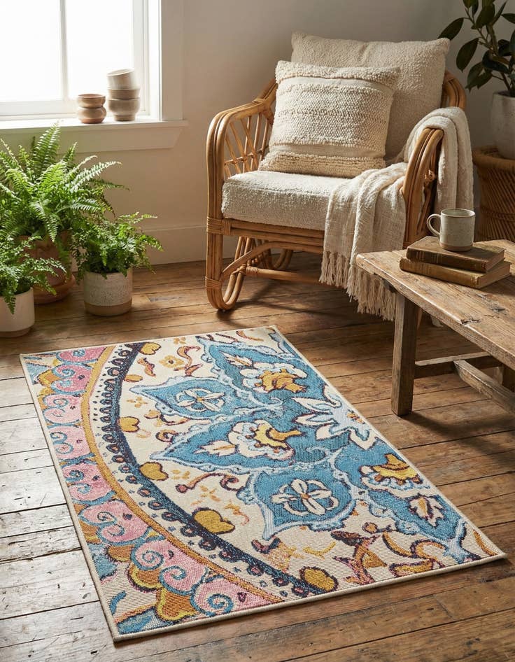 Detail image of 2' x 3' Washable Traditional Indoor / Outdoor Rug