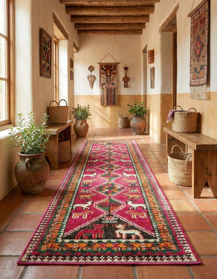 Detail image of 2' 2 x 6' 9 Washable Mesa Runner Rug