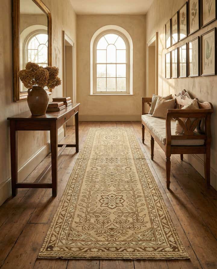 2' 9 x 9' 5 Hand Knotted Oushak Wool Runner Rug