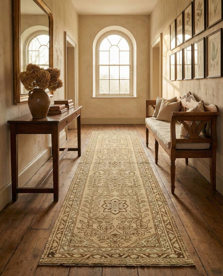 Detail image of 2' 9 x 9' 5 Hand Knotted Oushak Wool Runner Rug