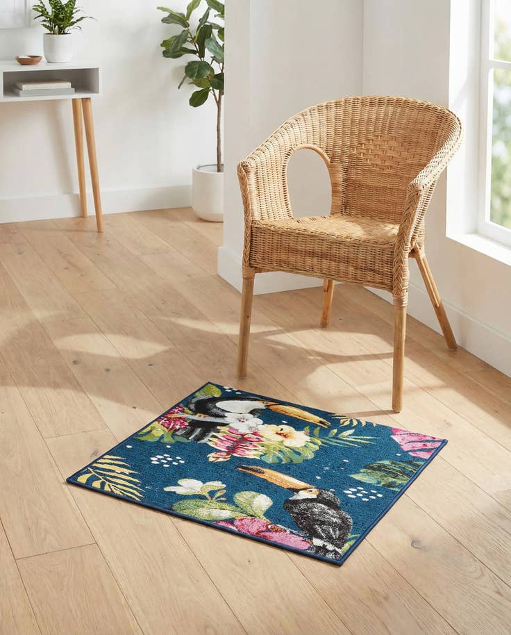 Detail image of 2' x 3' Easy-Clean Botanical Indoor / Outdoor Rug