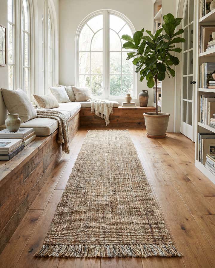 2' 7 x 12' Hand Woven Chunky Jute Runner Rug