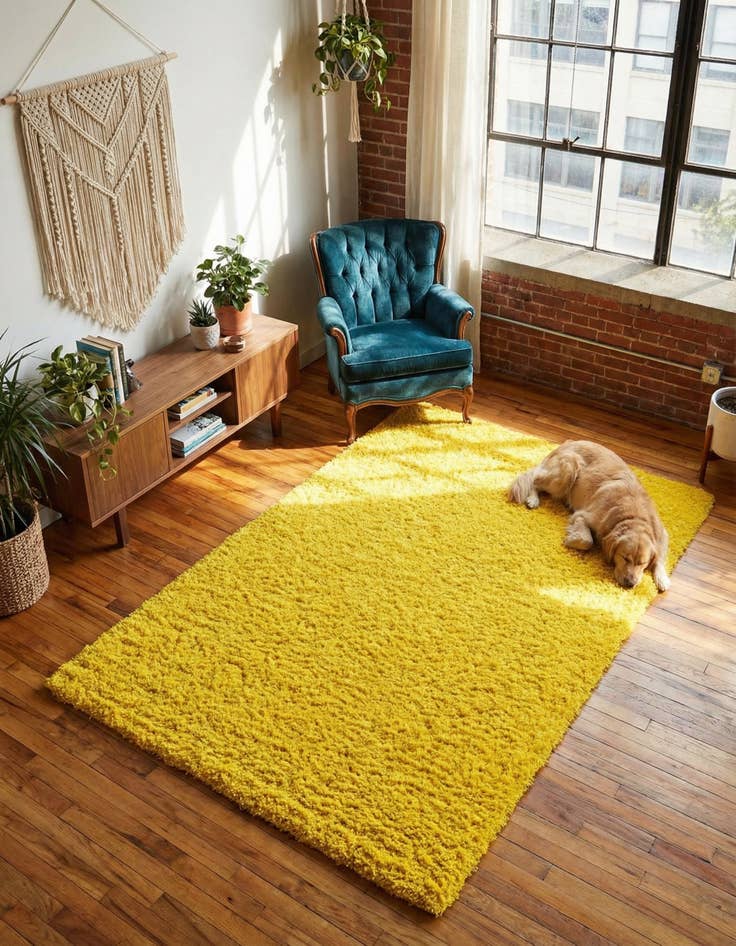 Detail image of 5' 3 x 8' Solid Shag Rug