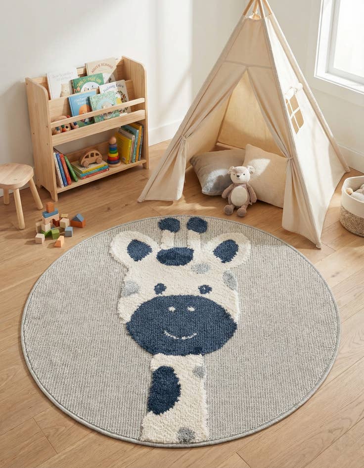 Detail image of 3' x 3' Whimsy Kids Round Rug