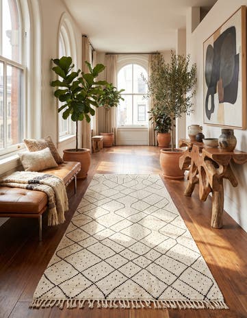 6' 2 x 12' 6 Hand Knotted Moroccan Wool Runner Rug