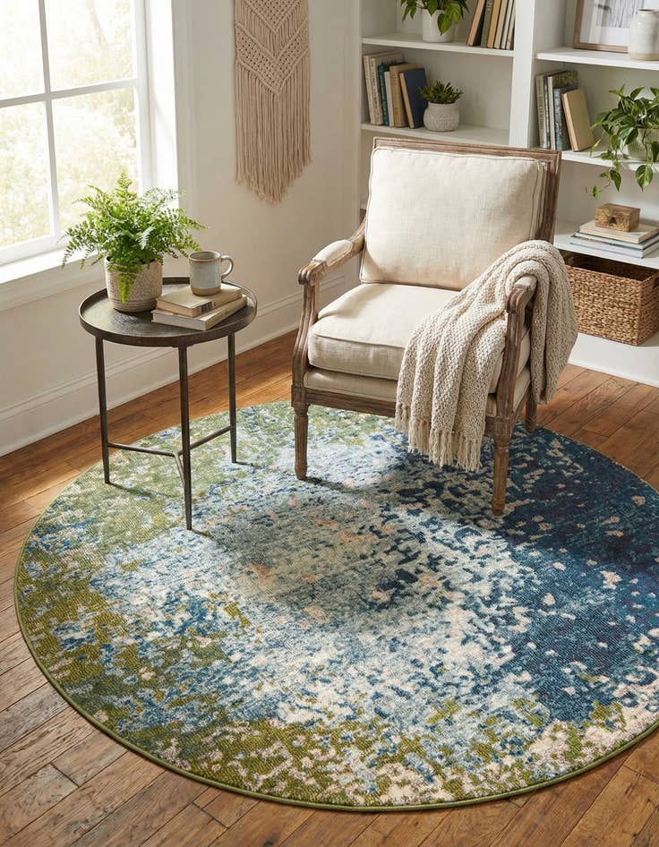 Detail image of 6' x 6' Washable Hyacinth Round Rug