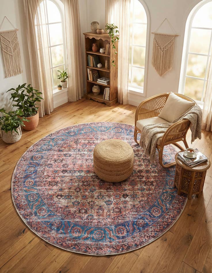Detail image of 10' 6 x 10' 6 Washable Maahru Round Rug