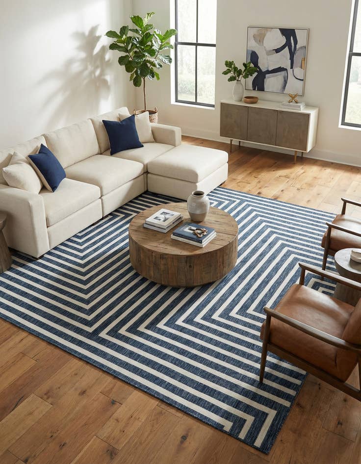 Detail image of 10' x 10' Washable Modern Indoor / Outdoor Square Rug