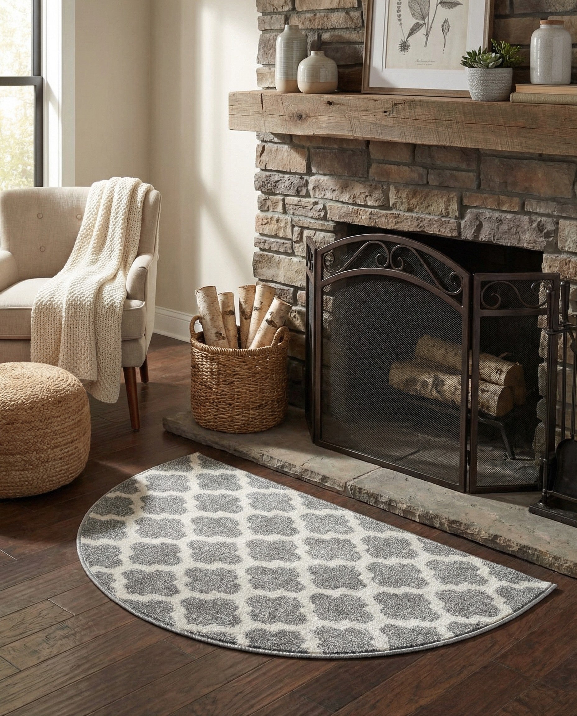 2' 2 x 3' 7 Trellis Hearth Rug