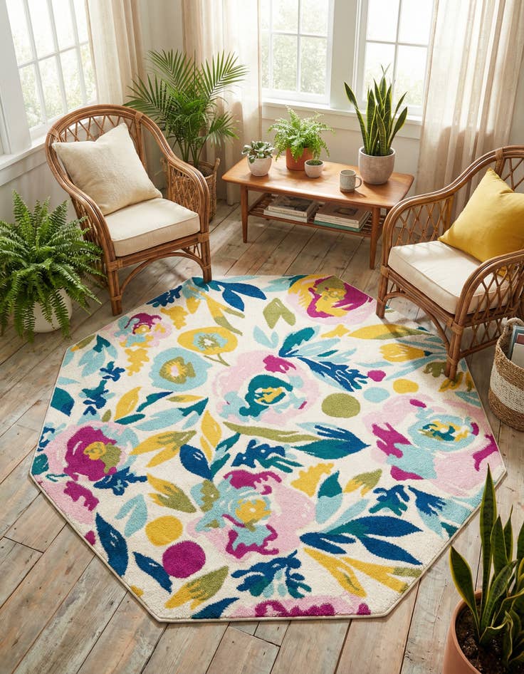 Detail image of 7' x 7' Bloom Octagon Rug
