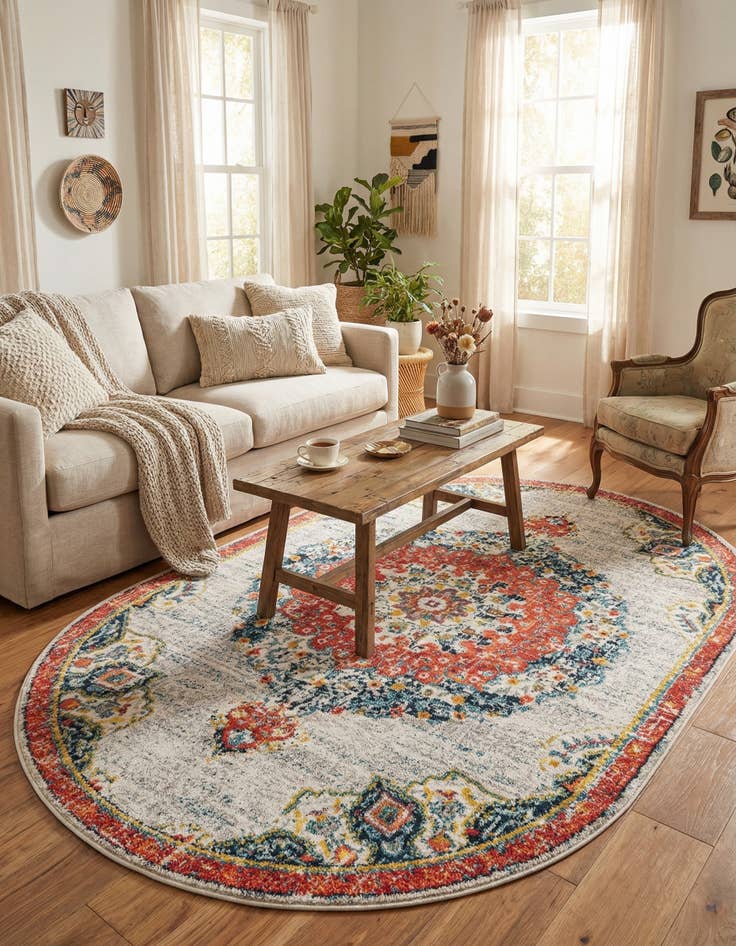 Detail image of 5' 3 x 8' Carrington Oval Rug