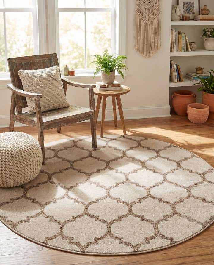6' x 6' Lattice Round Rug