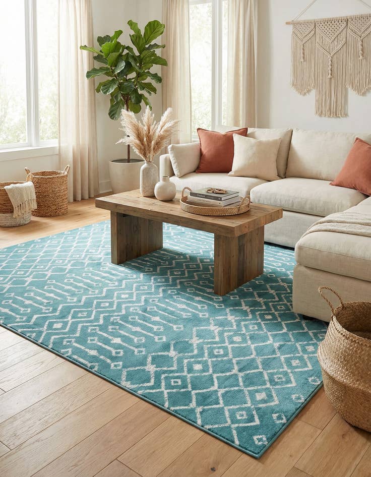 Detail image of 7' 10 x 7' 10 Kasbah Trellis Square Rug