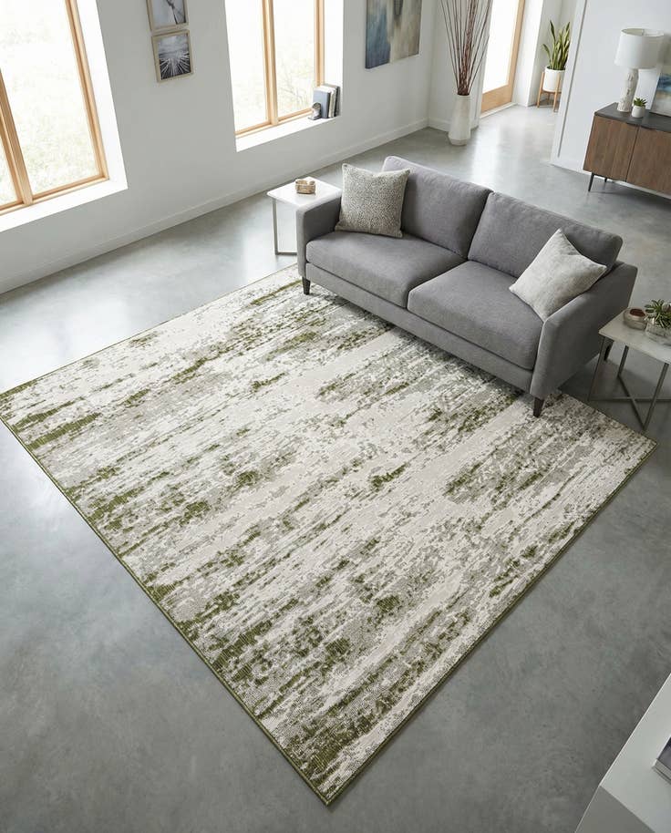 Detail image of 10' x 10' Easy-Clean Modern Indoor / Outdoor Square Rug