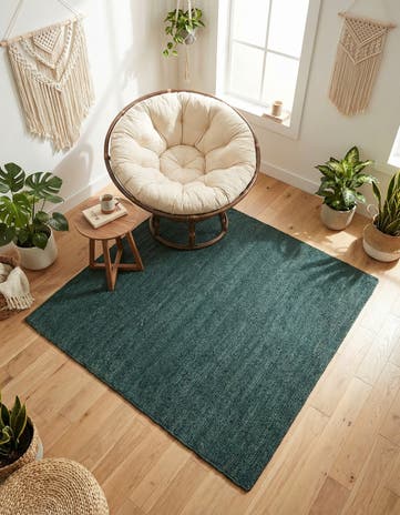 5' 3 x 5' 3 Handmade Braided Jute Square Rug