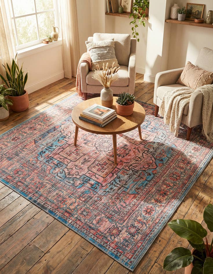 Detail image of 7' 3 x 7' 3 Washable Maahru Square Rug