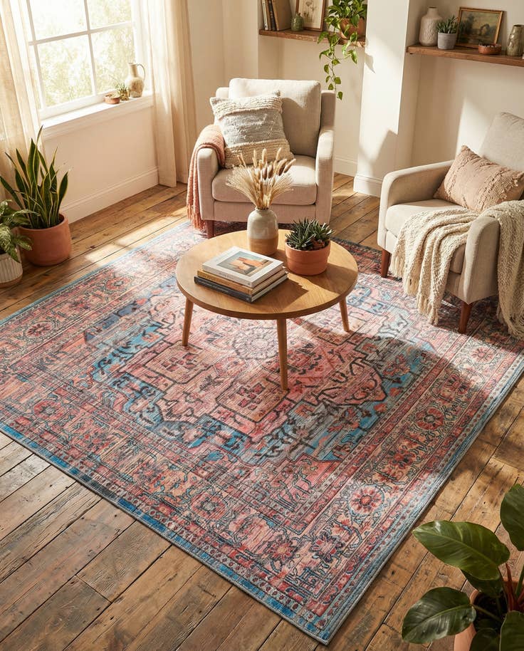 Detailansicht von 220cm x 220cm Waschbar Maahru Quadrat Teppich