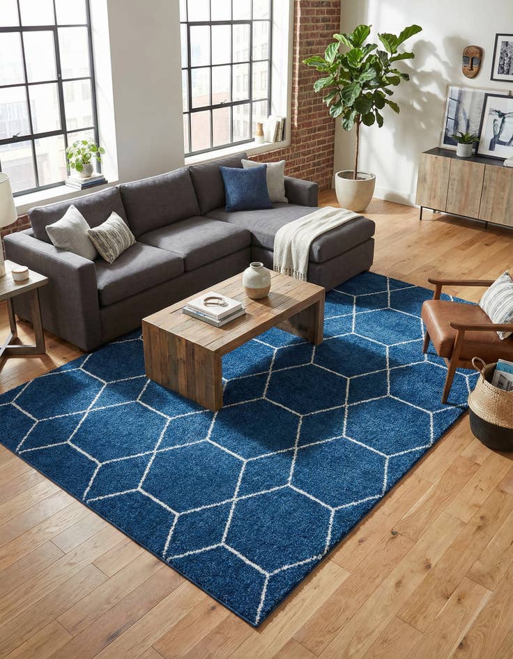 Detail image of 10' x 13' Lattice Frieze Rug