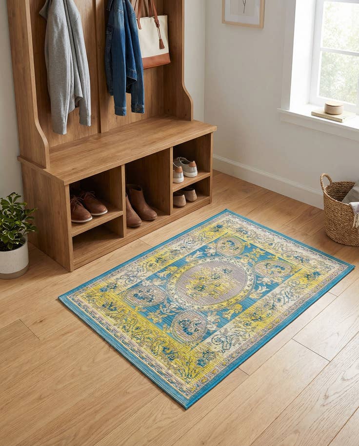 Detail image of 2' x 3' Easy-Clean Traditional Indoor / Outdoor Rug