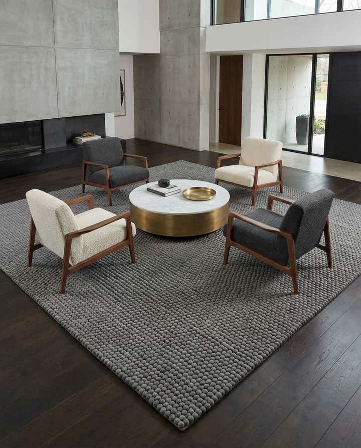 10' x 10' Felt Ball Wool Square Rug